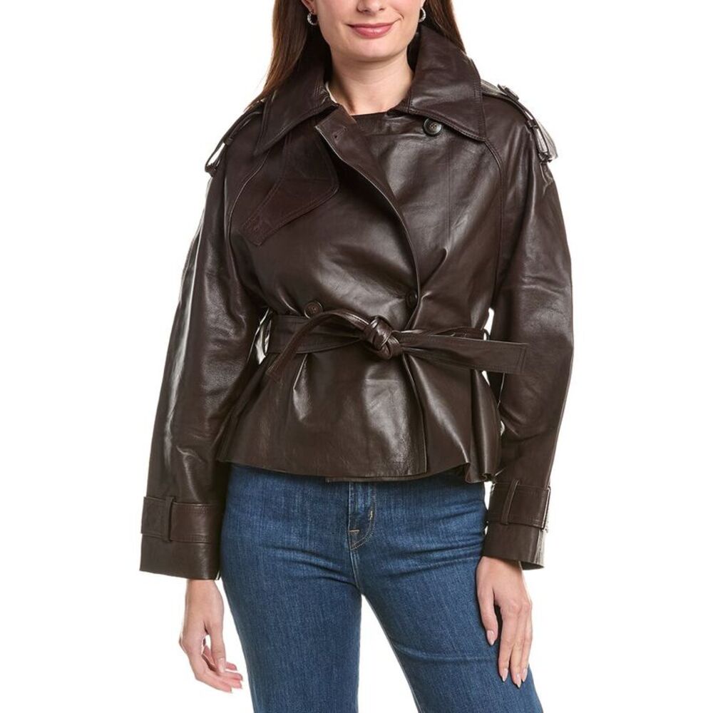Walter Baker Womens Eliana Leather Jacket, Brown